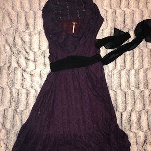 deep purple free people lace dress